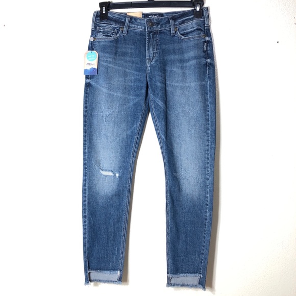 Silver Jeans Denim - Silver Jeans Calley Ankle Skinny Distressed